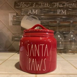 Rae Dunn CHRISTMAS SANTA PAWS CANISTER